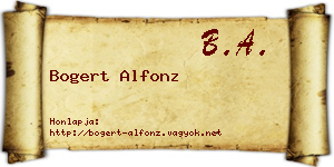 Bogert Alfonz névjegykártya